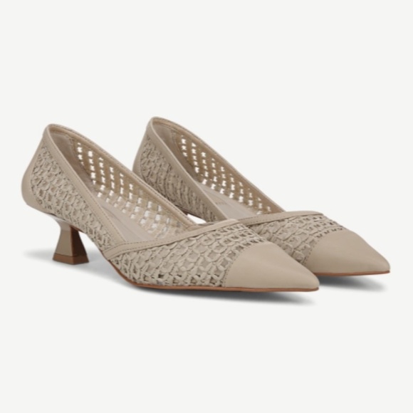 Franco Sarto Darcy Pump In Alabaster Beige Faux Raffia - Picture 7 of 7